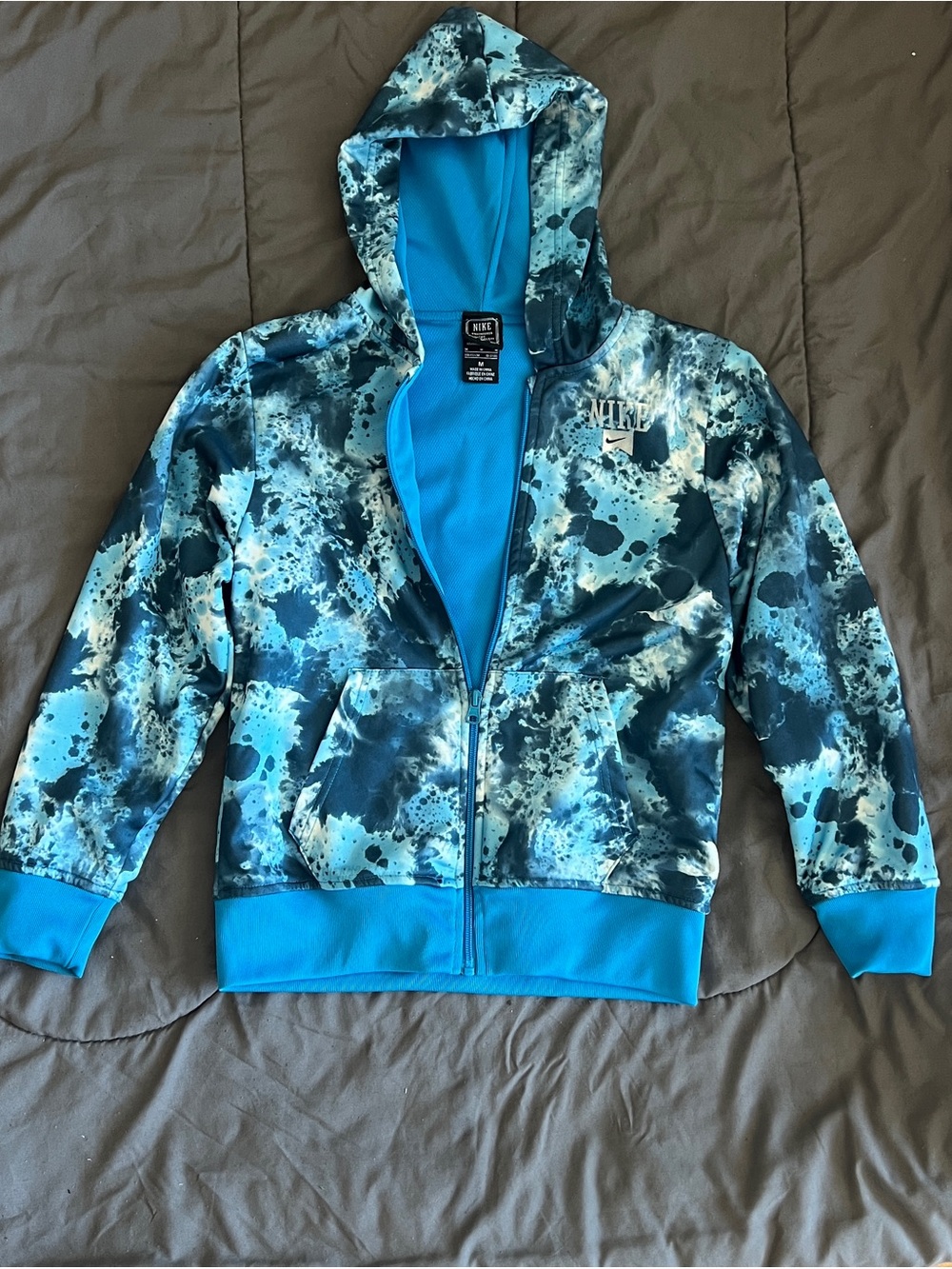 Nike Kids' Blue Marble Zip Hoodie Jacket